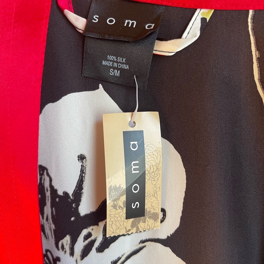 Soma 100% Silk Washable Kimono Robe - Picture 4 of 5